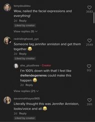 TikTok goes crazy over Jennifer Aniston's look-a-like 1/3 (Image via TikTok)